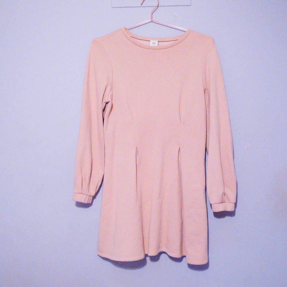 River Island Blush Pink Fleece Lined Sweater Dress
